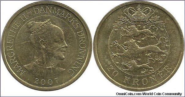 Denmark 20 Kroner 2007