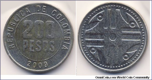 200 Pesos (Republic of Colombia // Nickel Brass)