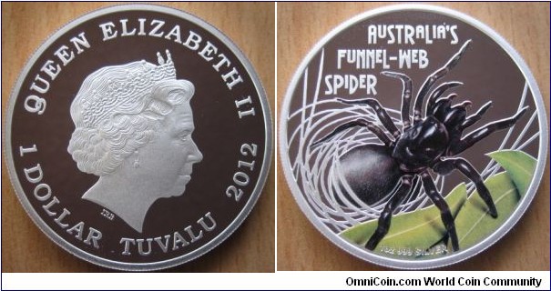 1 Dollar - Funnel-web spider - 31.13 g Ag .999 Proof - mintage 5,000