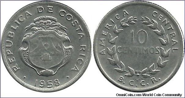 CostaRica 10 Centimos 1958