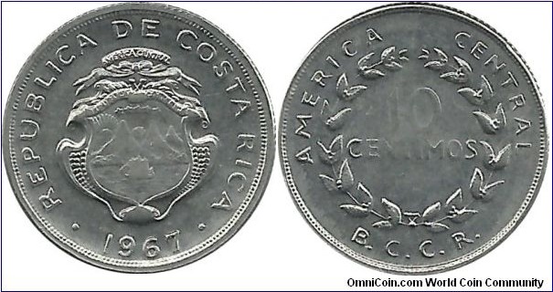 CostaRica 10 Centimos 1967