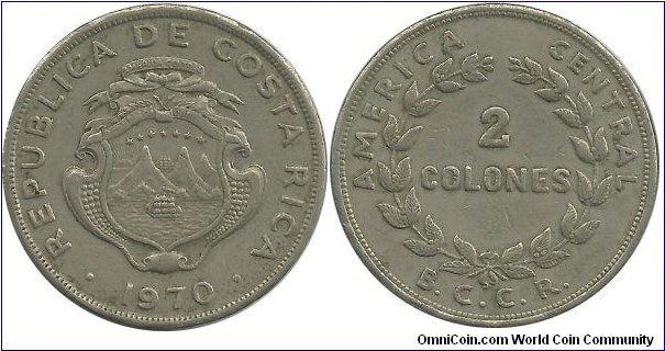 CostaRica 2 Colones 1970