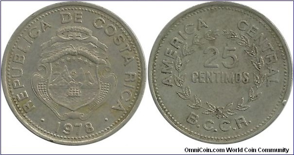 CostaRica 25 Centimos 1978