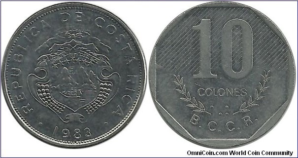 CostaRica 10 Colones 1983