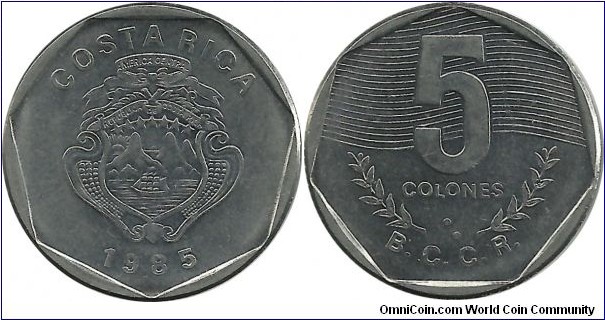 CostaRica 5 Colones 1985