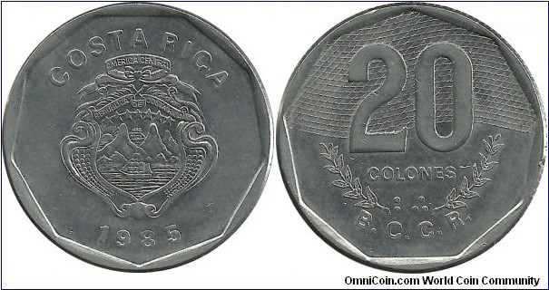 CostaRica 20 Colones 1985