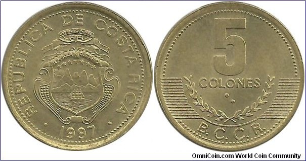 CostaRica 5 Colones 1997