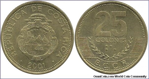 CostaRica 25 Colones 2001