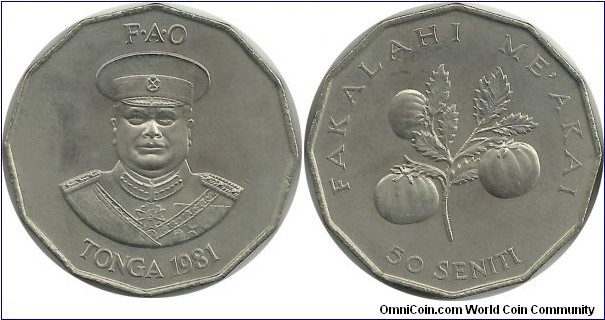 Tonga 50 Seniti 1981