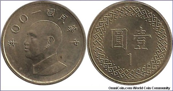 Taiwan 1 Yuan 100(2011)