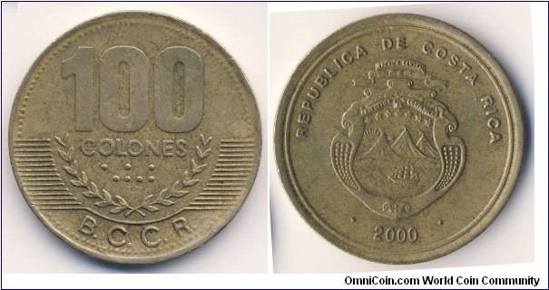 100 Colones (2nd Republic of Costa Rica // Copper-Aluminium-Nickel)