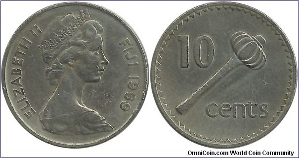 Fiji 10 Cents 1969