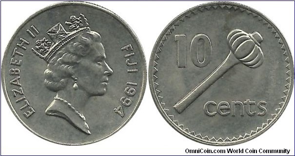 Fiji 10 Cents 1994