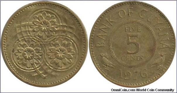Guyana 5 Cents 1976