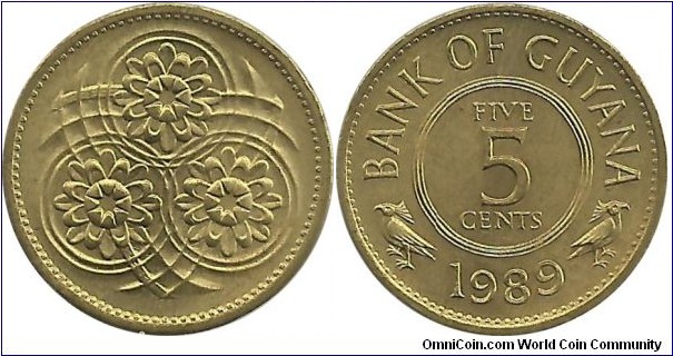 Guyana 5 Cents 1989