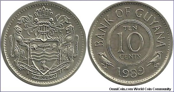 Guyana 10 Cents 1989
