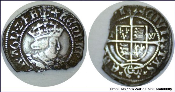 Henry VIII Penny of York (Archbishop Wolsey)1gm 19.1mm
T & W by shield