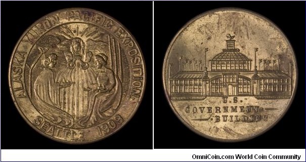 1909 Alaska-Yukon-Pacific Exposition U.S. Government Bilding so-called dollar.