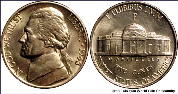 1943P silver nickel