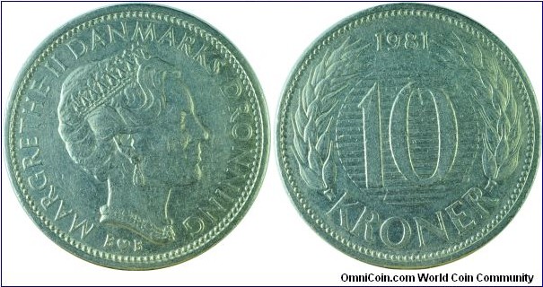 Denmark10Kroner-km864.1-1981