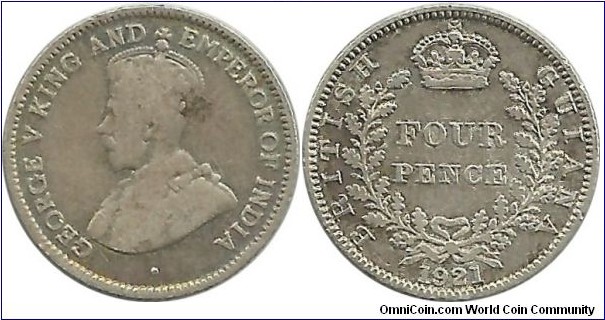 British Guiana 4 Pence 1921