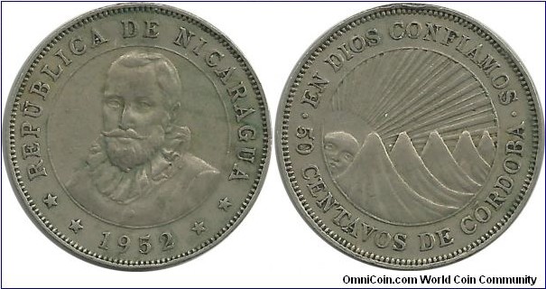 Nicaragua 50 Centavos 1952