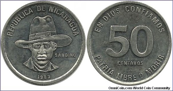 Nicaragua 50 Centavos 1983