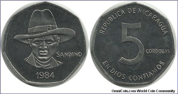 Nicaragua 5 Cordobas 1984