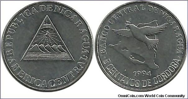 Nicaragua 5 Centavos 1994