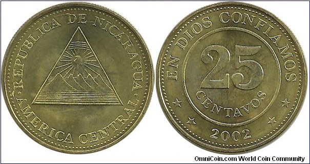Nicaragua 25 Centavos 2002