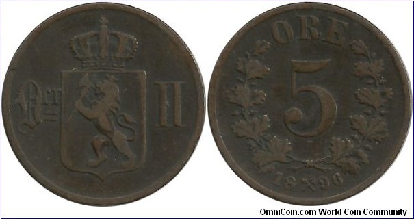 Norway-Sweden 5 Øre 1896