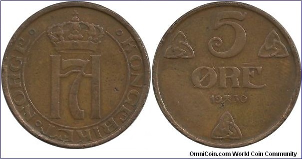 Norway 5 Øre 1930