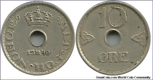 Norway 10 Øre 1940