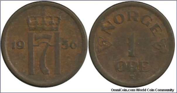 Norway 1 Øre 1956