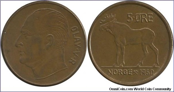 Norway 5 Øre 1960