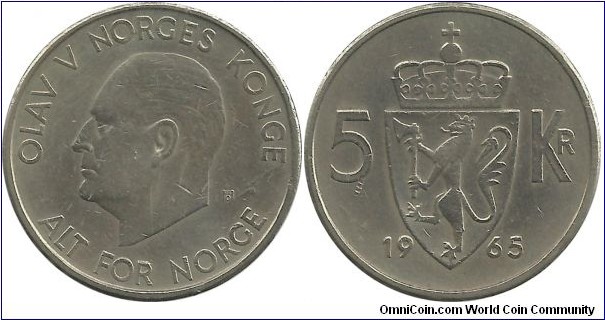 Norway 5 Kroner 1965