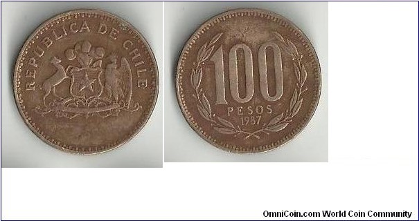 Chile 100 Pesos 1987 