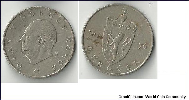 5 kroner Olav Norges Konge