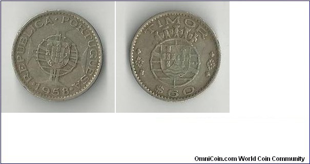 60 escudos. 1958, Timor - Portugal Administration. 