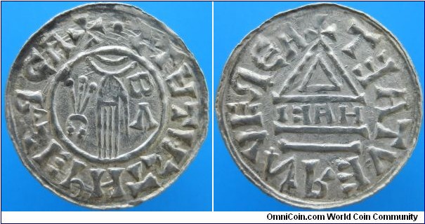 Bohemia,
Duke Boleslav Chrabrý 1003-1004,
AR denarius, 1,185g,
Vyšehrad mint