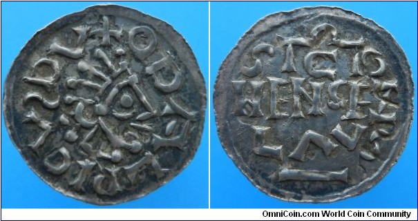 Bohemia,
Duke Oldřich 1012-1033, 1034,
AR denarius, 0,922g,
Prague mint