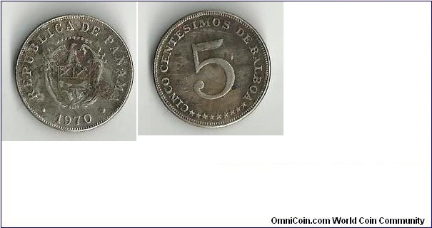 5 Centesimos Panama 1970