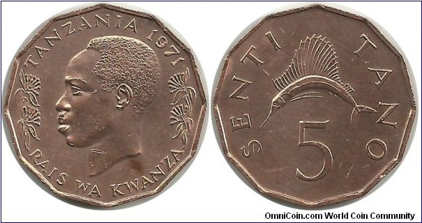 Tanzania 5 Senti 1971