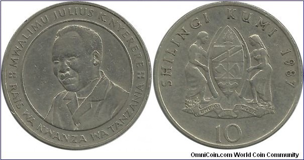 Tanzania 10 Shilingi 1987