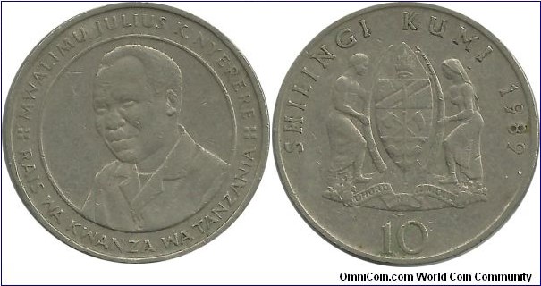 Tanzania 10 Shilingi 1989