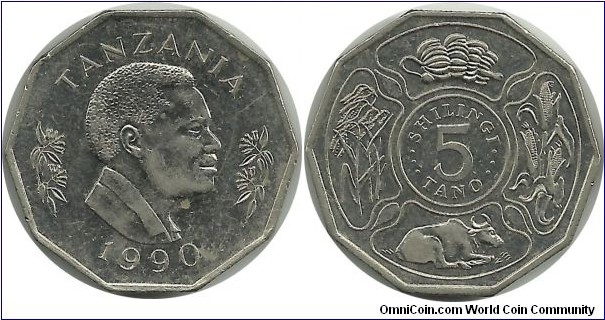 Tanzania 5 Shilingi 1990