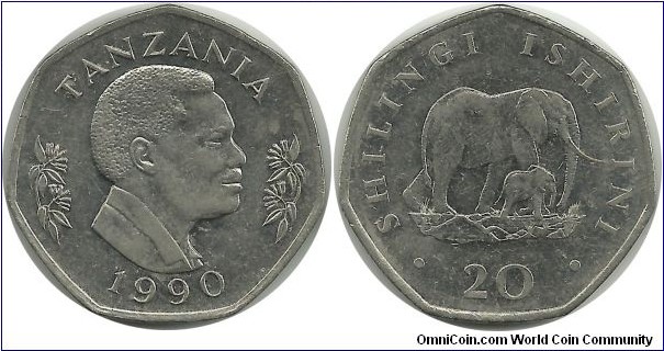 Tanzania 20 Shilingi 1990