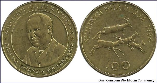 Tanzania 100 Shilingi 1994