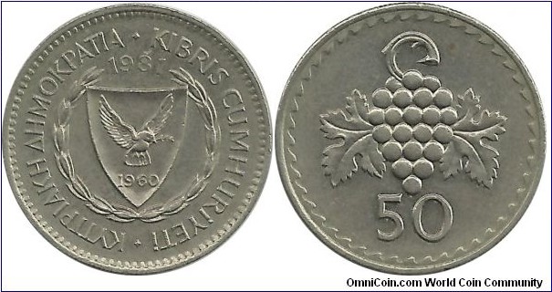 Cyprus-Republic 50 Mils 1981