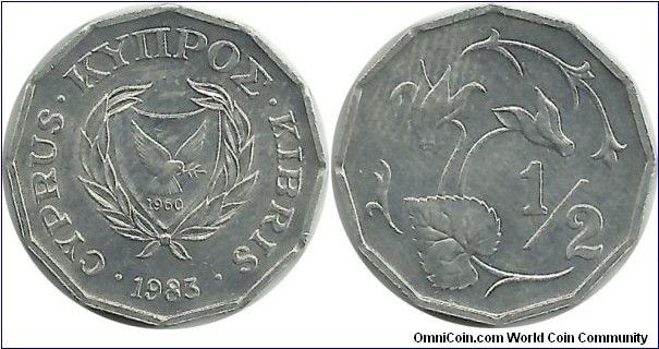 Cyprus-Republic ½ Cent 1983